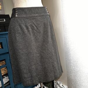 White House Black Market Skirt Ponte Pencil Charcoal Gray